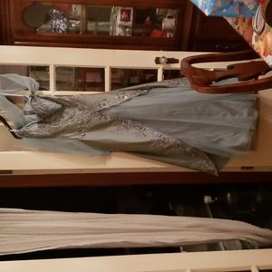 Montage blue silk dress